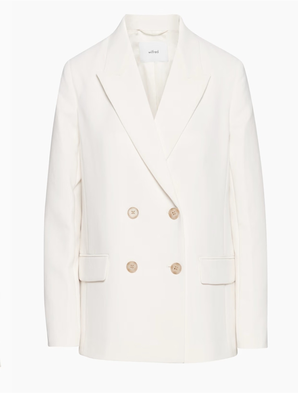 Aritzia Wilfred Ivory Destiny Double-Breasted Blazer Sz 12